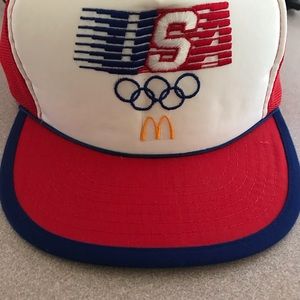 Vintage McDonalds 1984 Olympics Trucker Snapback Cap